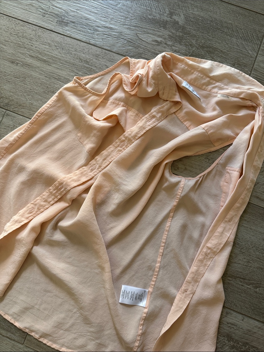 Light Peach Women's Sleeveless Blouse - Soft Ruffle Front
